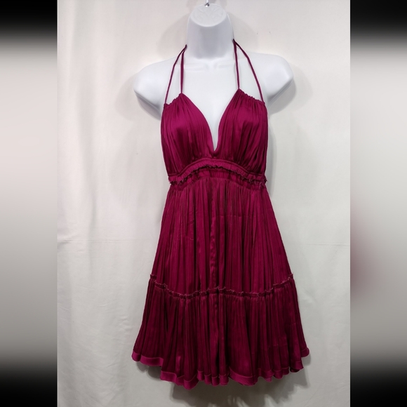 Free People 100 Degree of Shine Mini Dress Women's S Pink Barbiecore Romantic - Picture 2 of 10